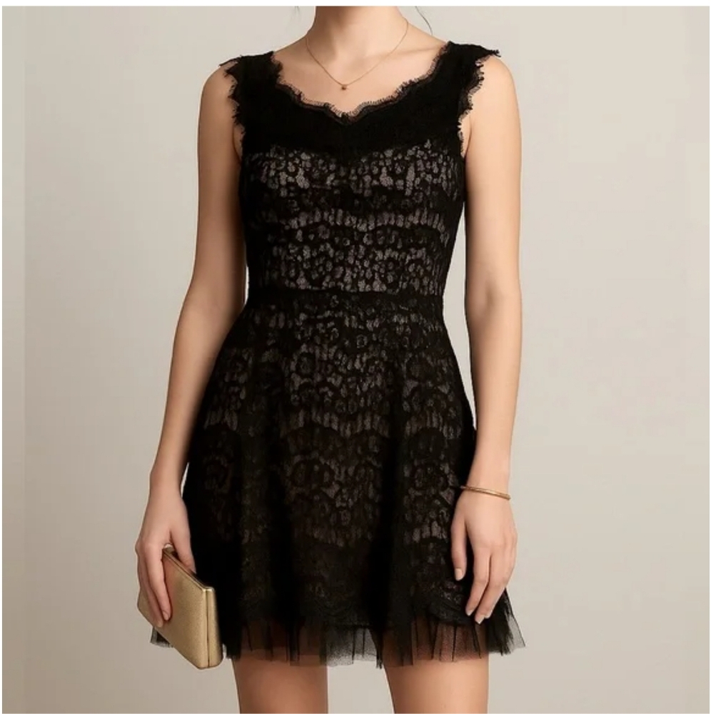 Juno Elegant Black Lace Dress